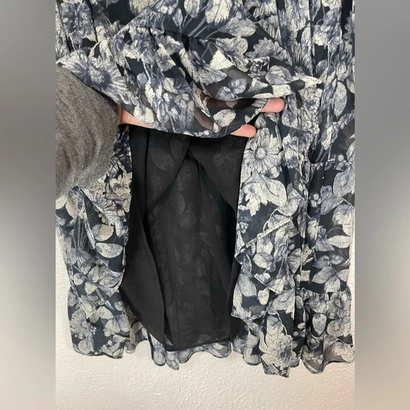 Cinq à Sept NWOT 'Harlie' Floral-Print Tiered Mini-Dress in Slate Multi Women 0 - Picture 7 of 15